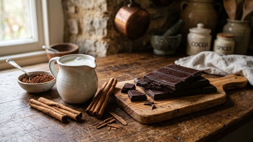 High quality chocolate tablets milk and cinnamon for chocomilk