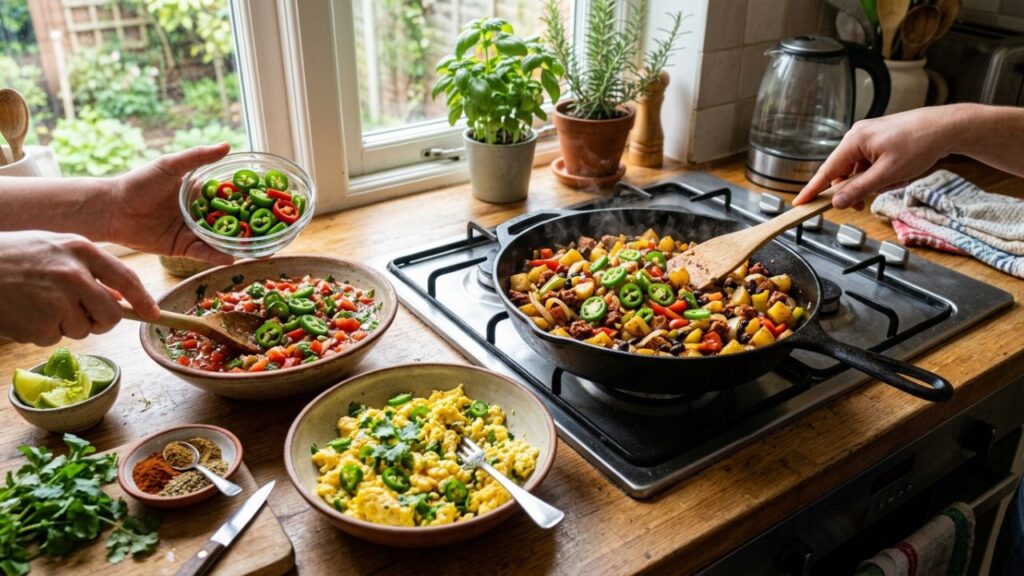 Creative ways of cooking jalapeños in salsa eggs and skillet dishes