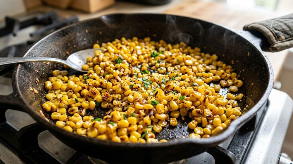 Cooking mistake overcrowded corn pan